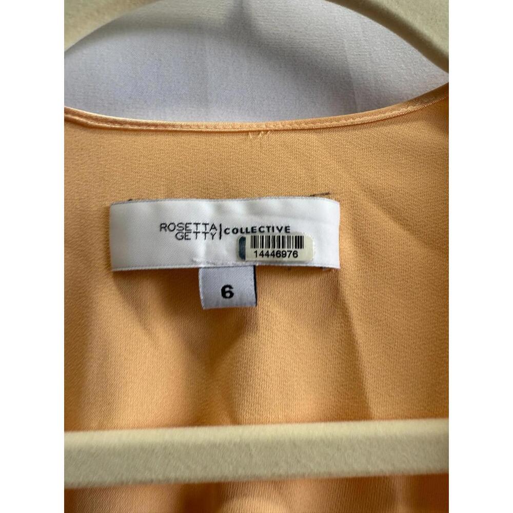Rosetta Getty x RTR Peach Twist Back Shift Dress Size 6 with Fabric Pull - Picture 9 of 11